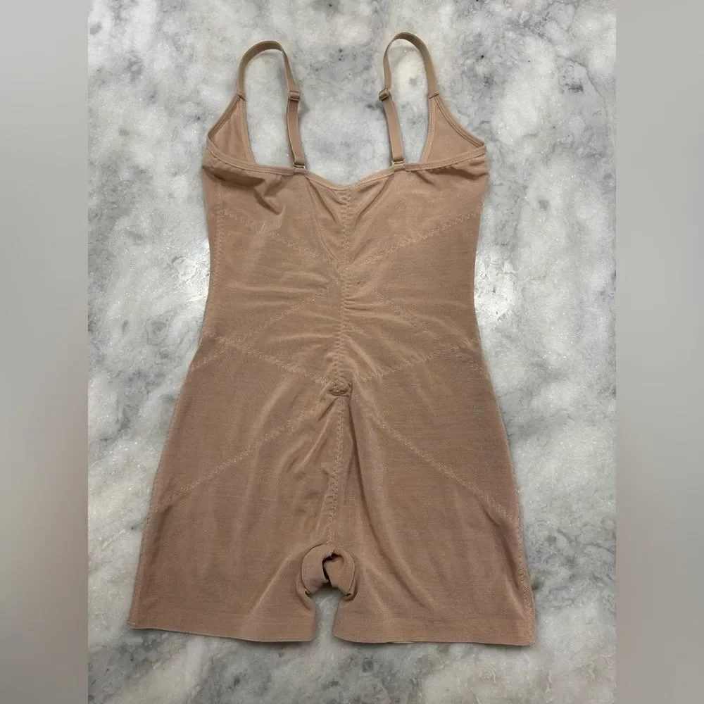 Women's Open Bust Tummy Control Waist Slimming Sheer Shapewear. Size Medium